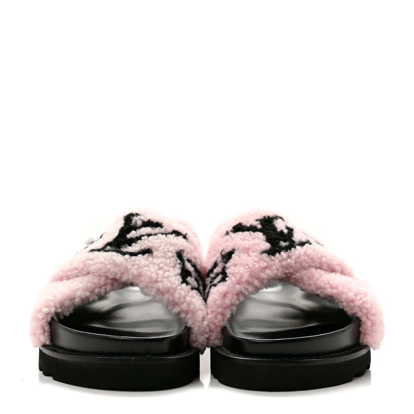 Shearling Calfskin Paseo Flat Comfort Sandal 38 Pink