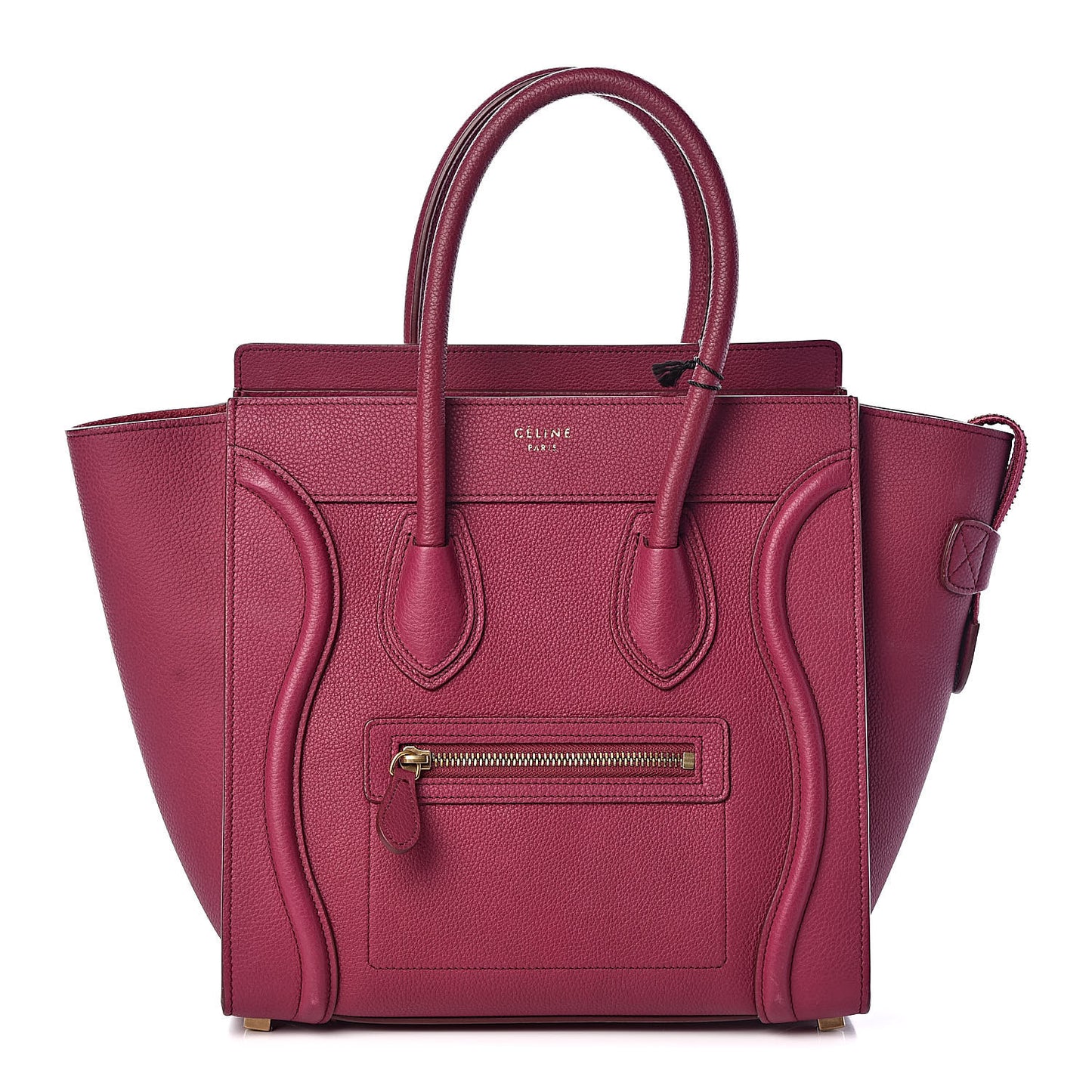 Baby Drummed Calfskin Micro Luggage Plum