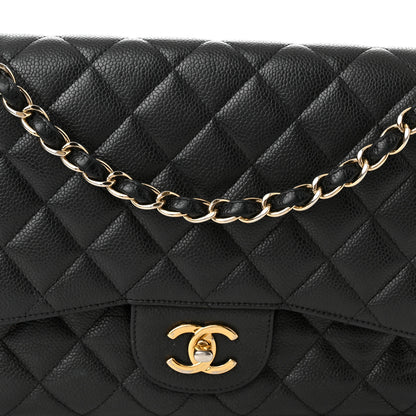 Chanel Caviar Quilted Jumbo Double Flap Black 8 of 17