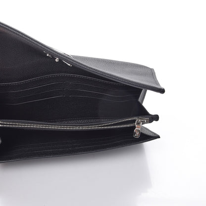 Louis Vuitton Calfskin Lockme II Wallet Black 5 of 7