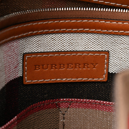 Burberry Canvas Mega Check Medium Ashby Hobo Saddle Brown 7 of 12