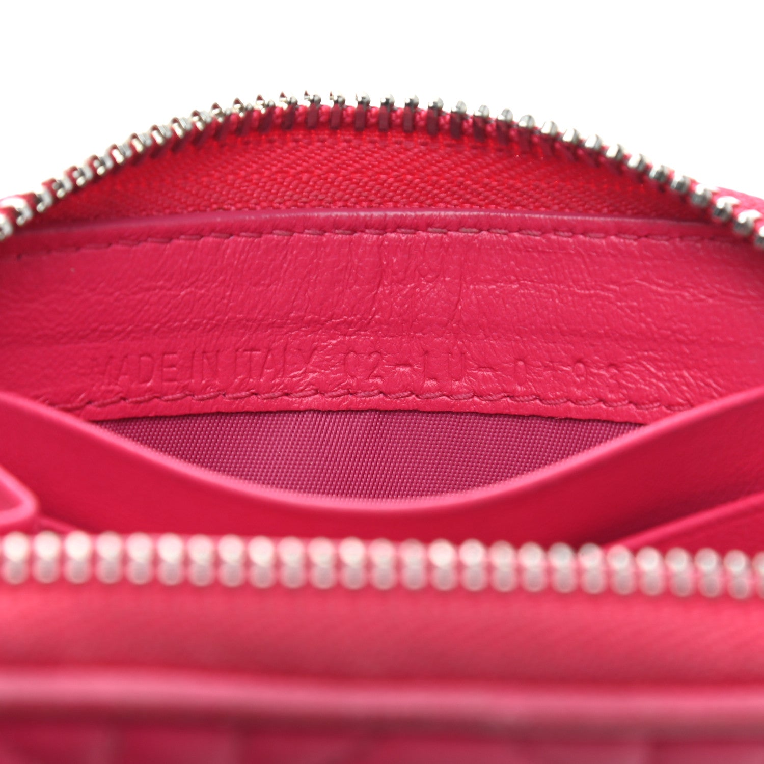 Christian Dior Lambskin Cannage Mini Lady Dior Zip Portemonnaie Fuchsia 13 of 13