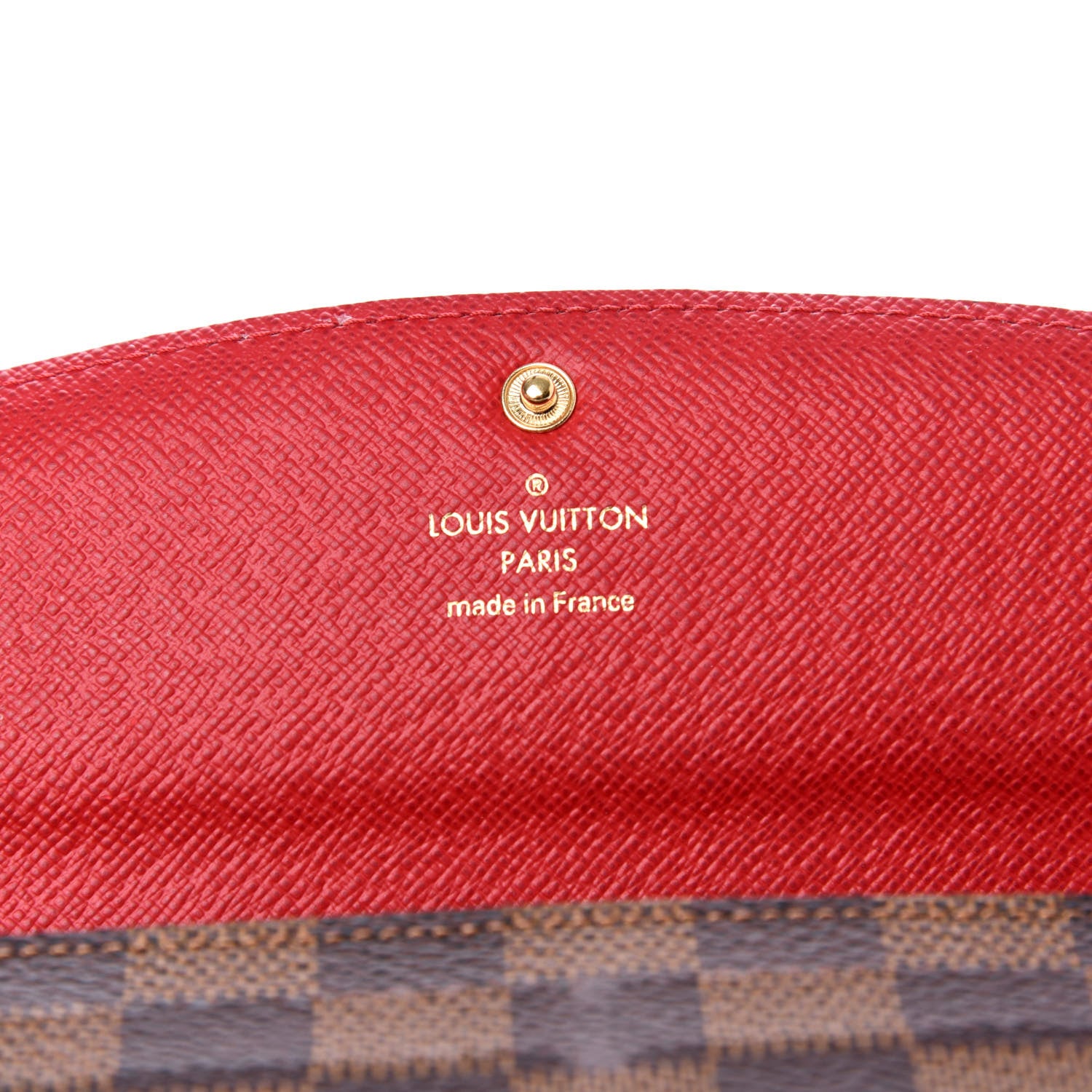 Louis Vuitton Damier Ebene Emilie Wallet Red 5 of 9