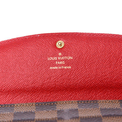 Louis Vuitton Damier Ebene Emilie Wallet Red 5 of 9