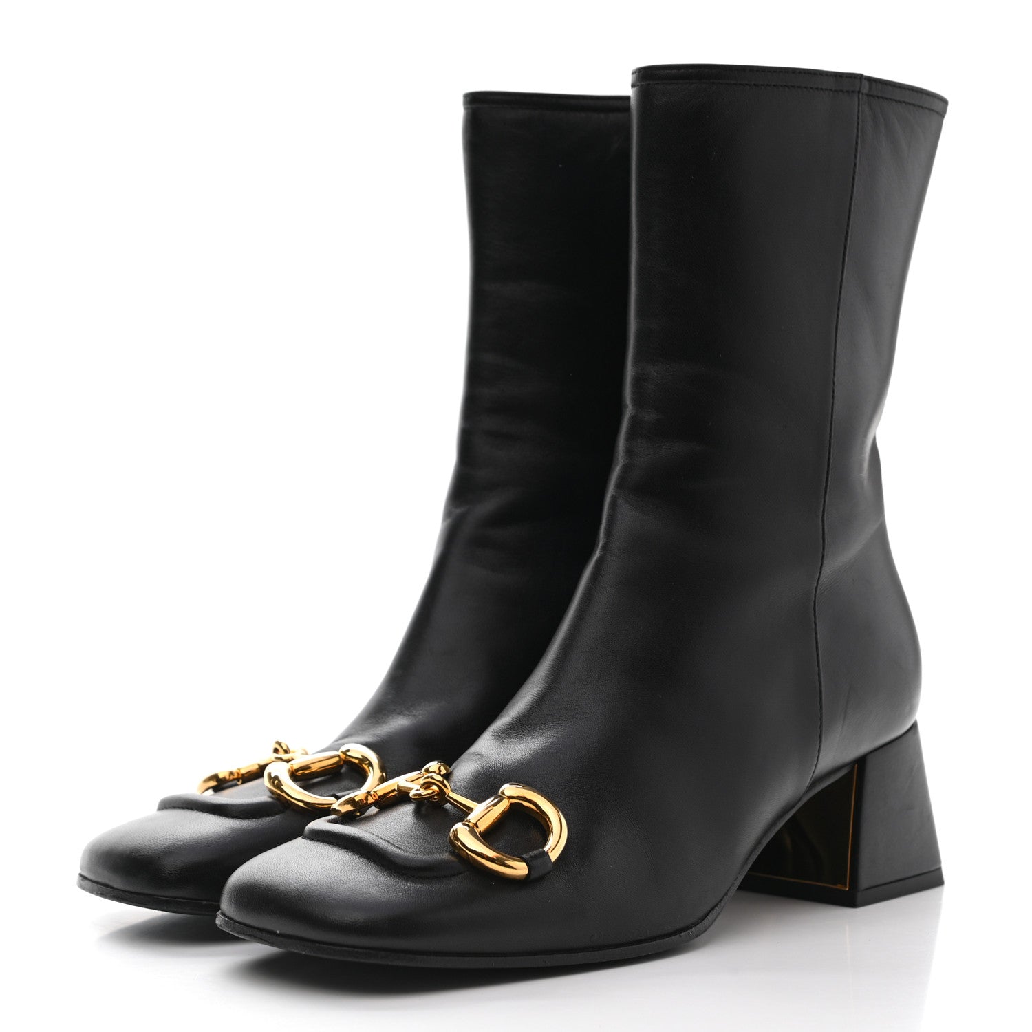 Gucci Nappa Charlotte Horsebit 55mm Ankle Boots 35.5 Black 3 of 17