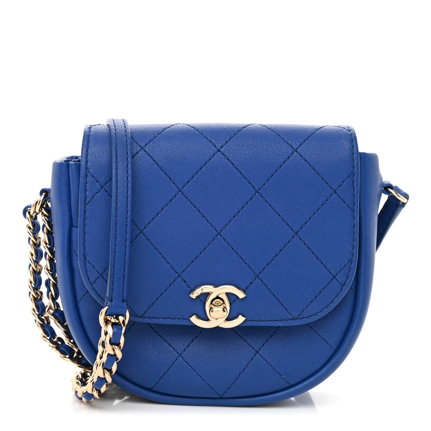 Goatskin Stitched Casual Trip Messenger Flap Royal Blue