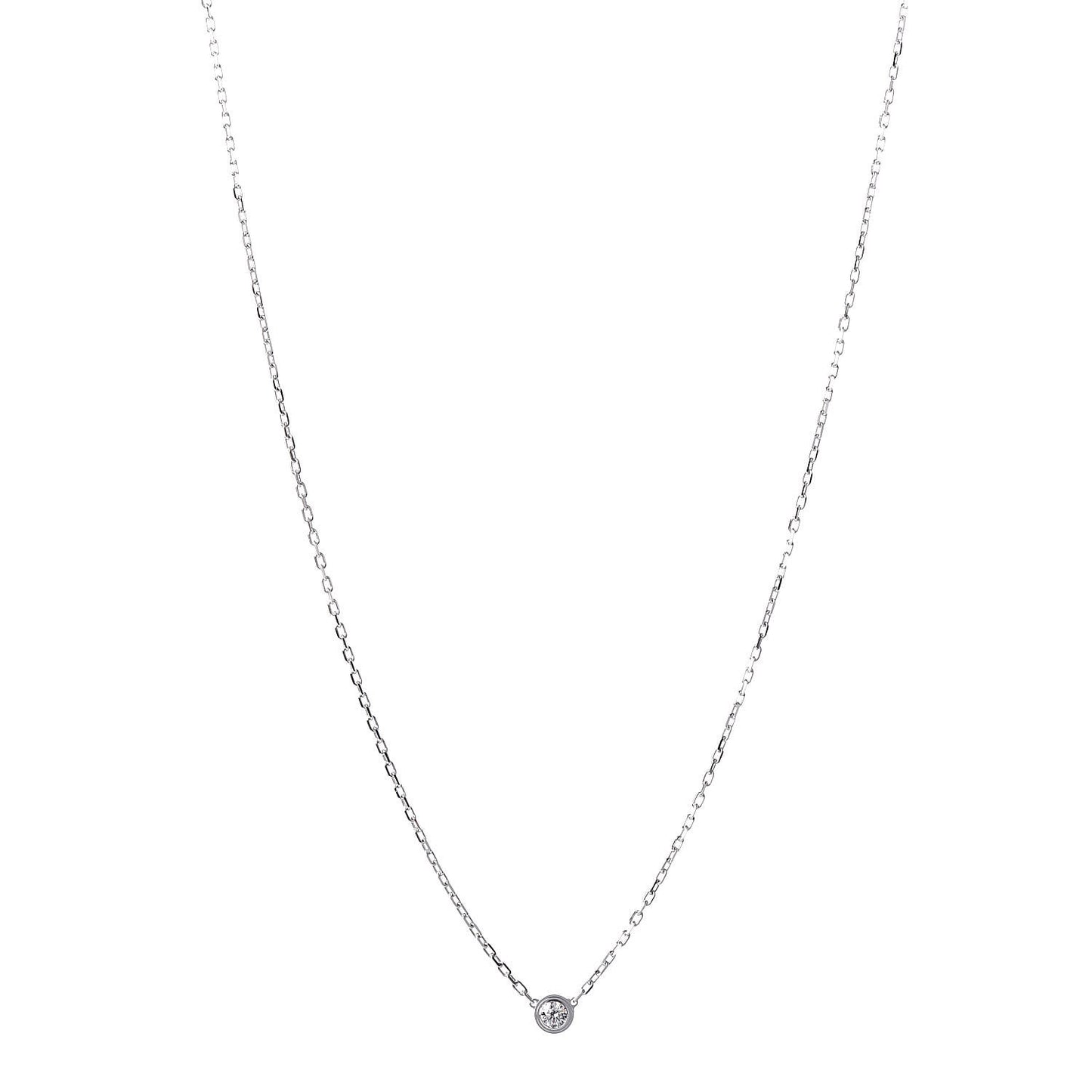18K White Gold Diamond SM D'Amour Pendant Necklace