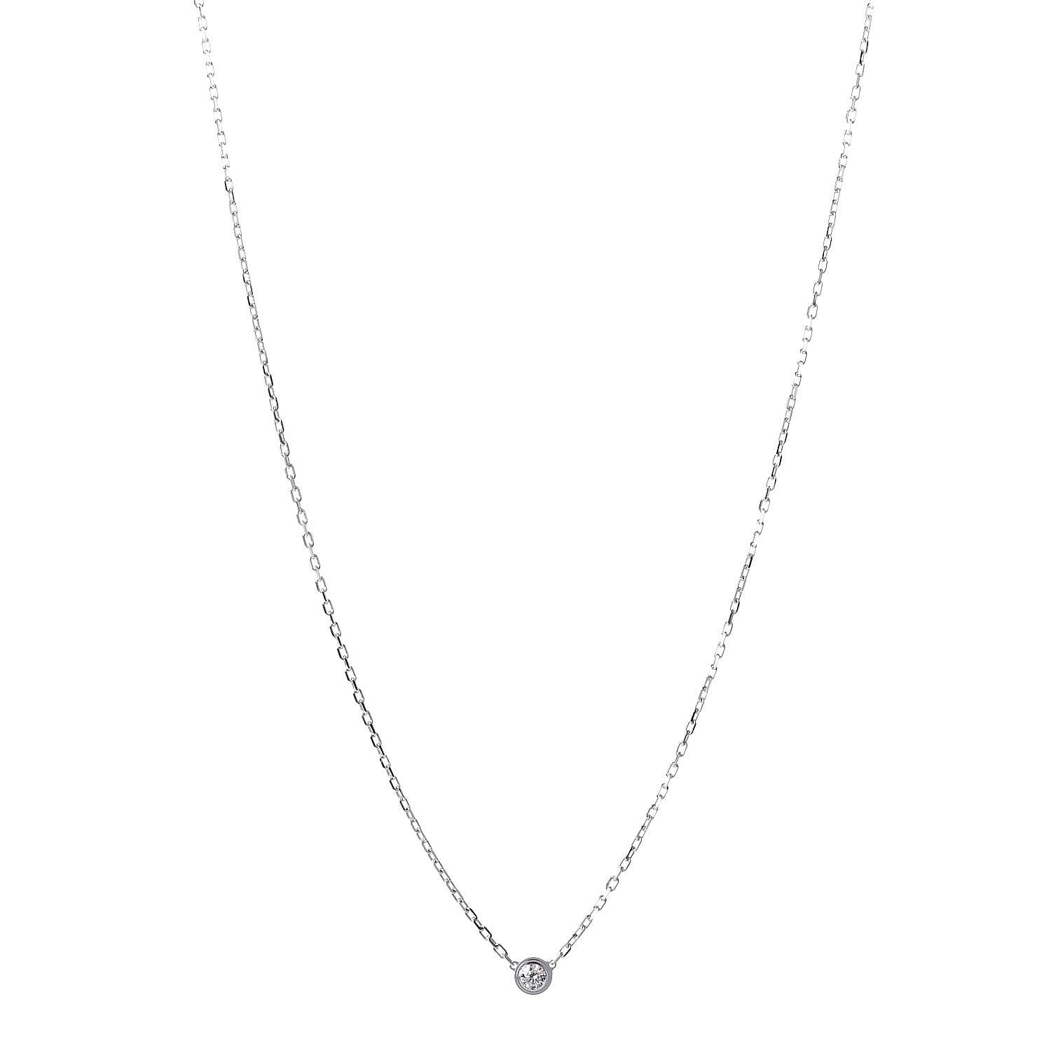 Cartier 18K White Gold Diamond SM D'Amour Pendant Necklace 1 of 7