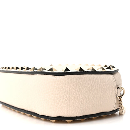 Valentino Garavani Pebbled Calfskin Rockstud Mini Crossbody Chain Bag White 9 of 9