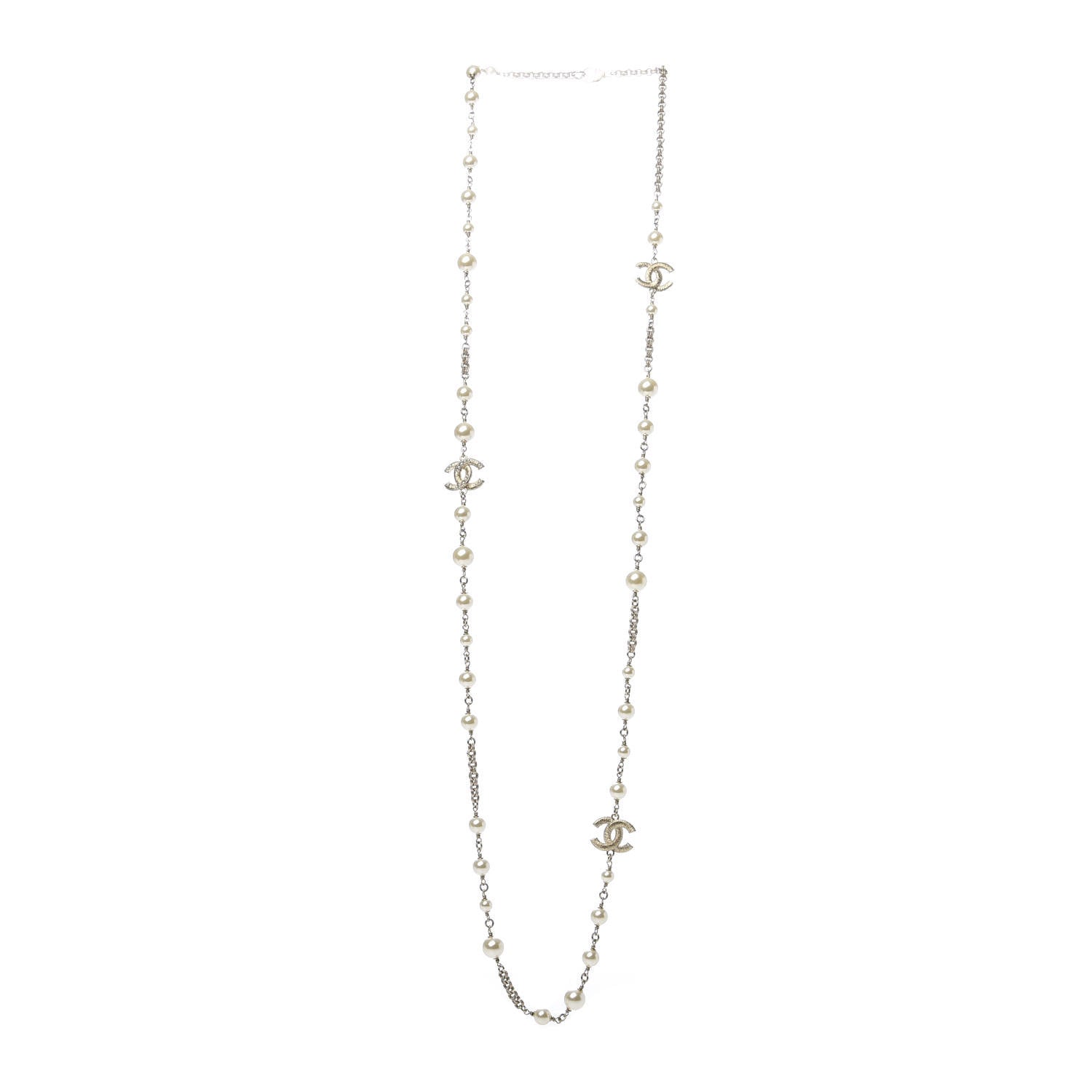 Chanel Pearl CC Long Necklace Gold 1 of 5