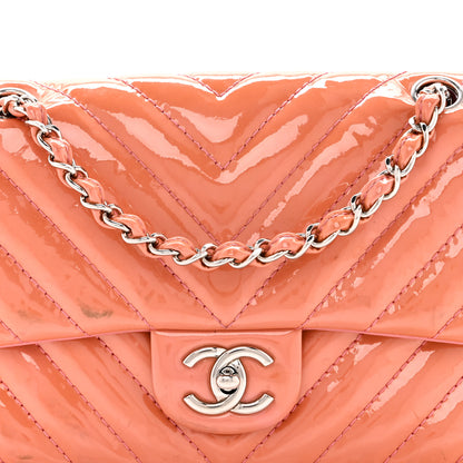 Chanel Patent Chevron Quilted Medium Single Flap Pink 11 of 11
