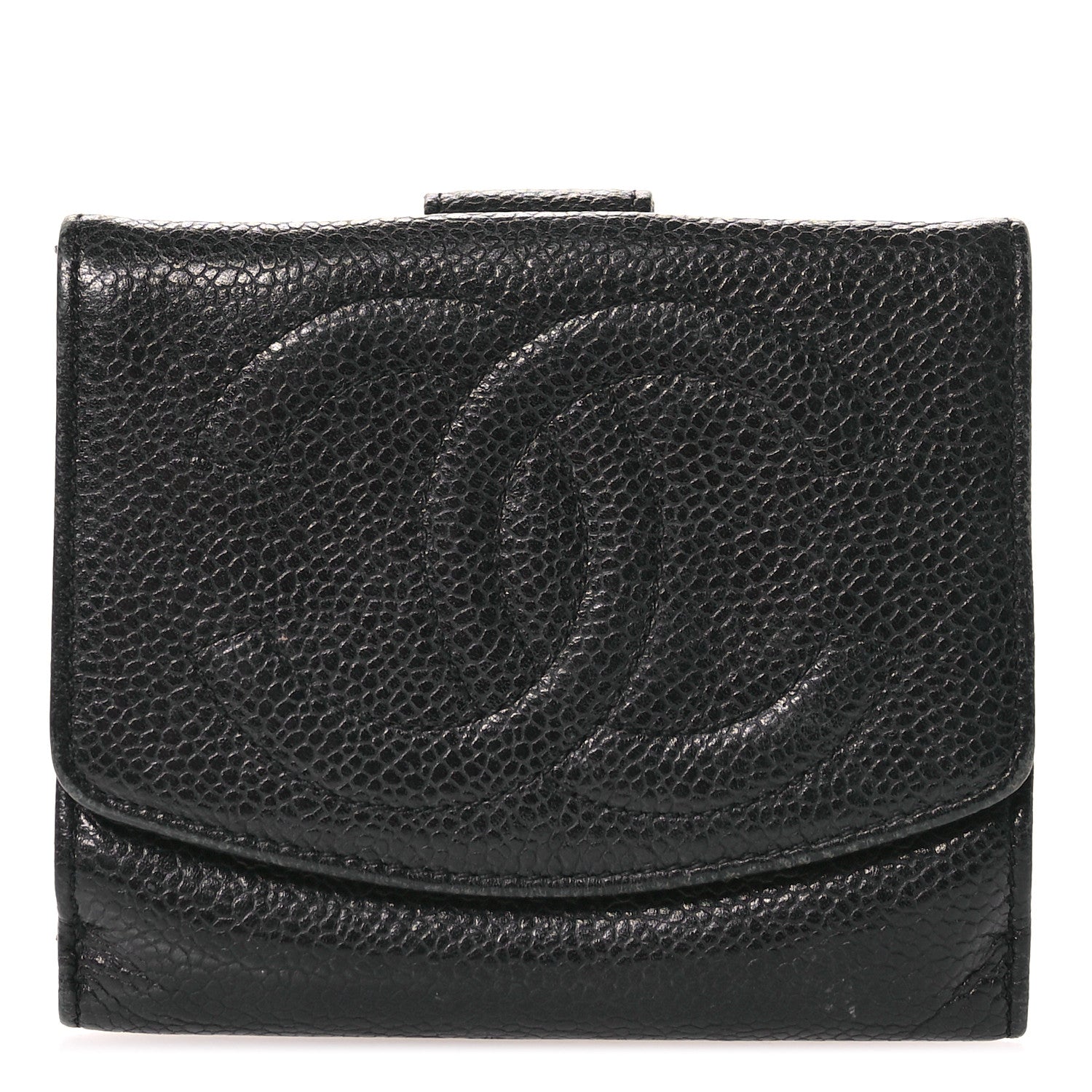 Chanel Caviar Timeless CC Compact French Wallet Black 1 of 9