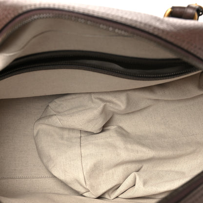 Gucci GG Supreme Monogram Textured Dollar Calfskin Web Large Savoy Bowling Bag Beige Ebony New Acero 4 of 9