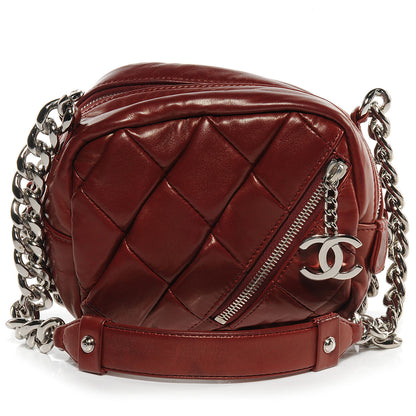 Chanel Lambskin Bubble Quilt Small Camera Case Red 1 of 7