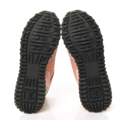 Louis Vuitton Suede Damier Azur Run Away Sneakers 38 Pink 5 of 7