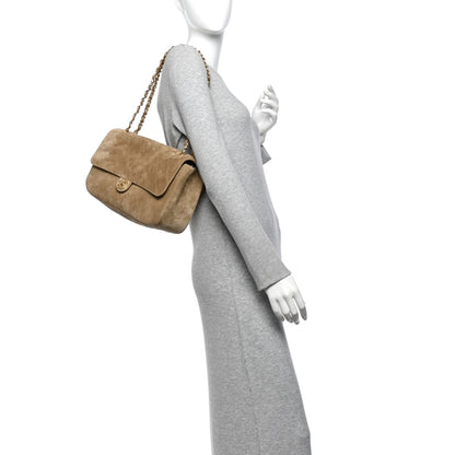 Chanel Suede Calfskin Small Souplissimo Maxi Flap Dark Beige 2 of 11