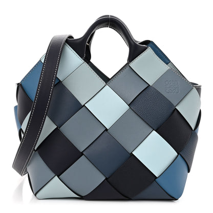Loewe Calfskin Woven Small The Surplus Collection Basket Bag Steel Crystal 1 of 9