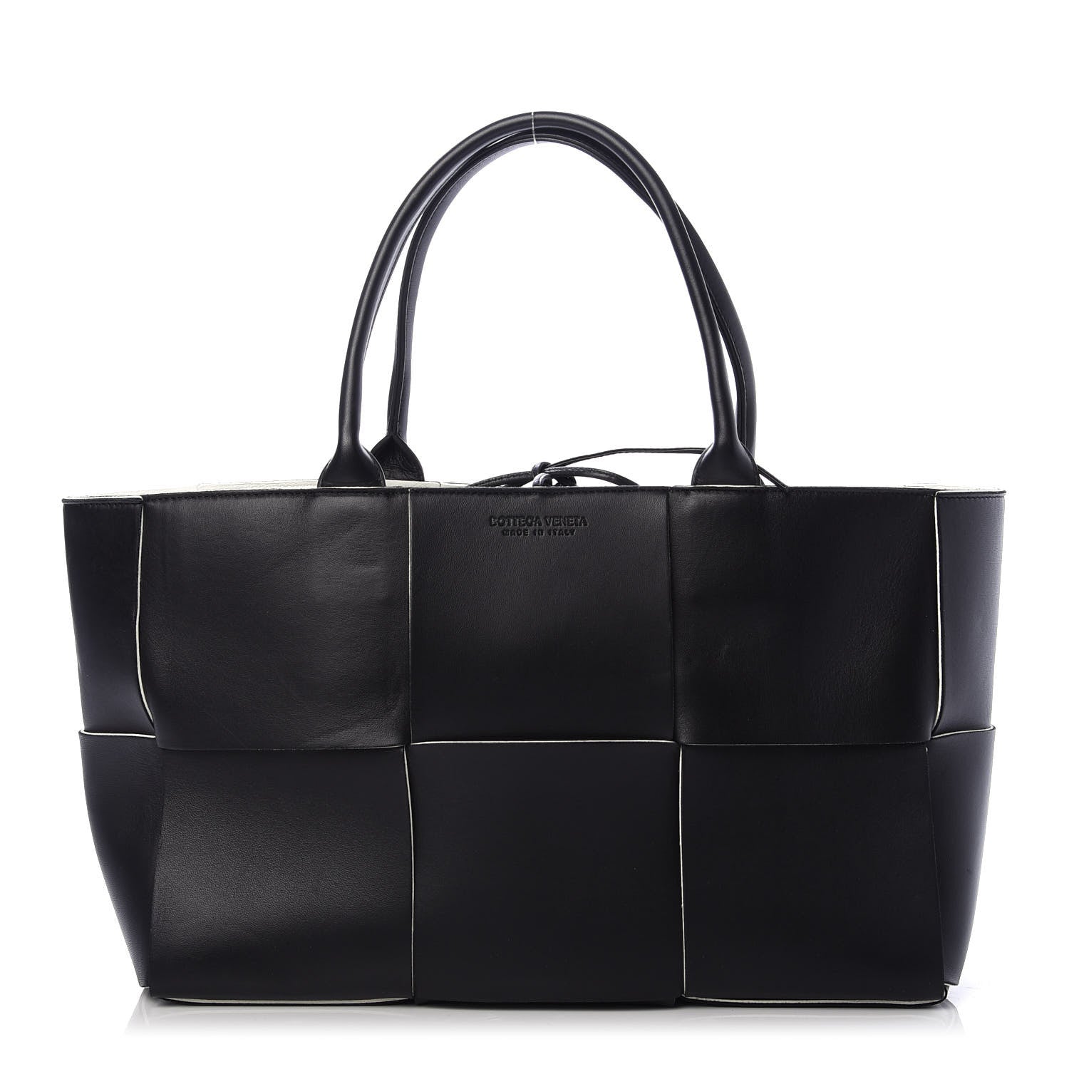 Bottega Veneta Nappa Maxi Intrecciato Arco Tote Black White 3 of 14