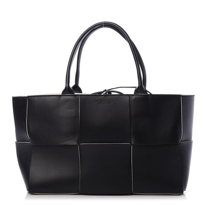 Bottega Veneta Nappa Maxi Intrecciato Arco Tote Black White 3 of 14