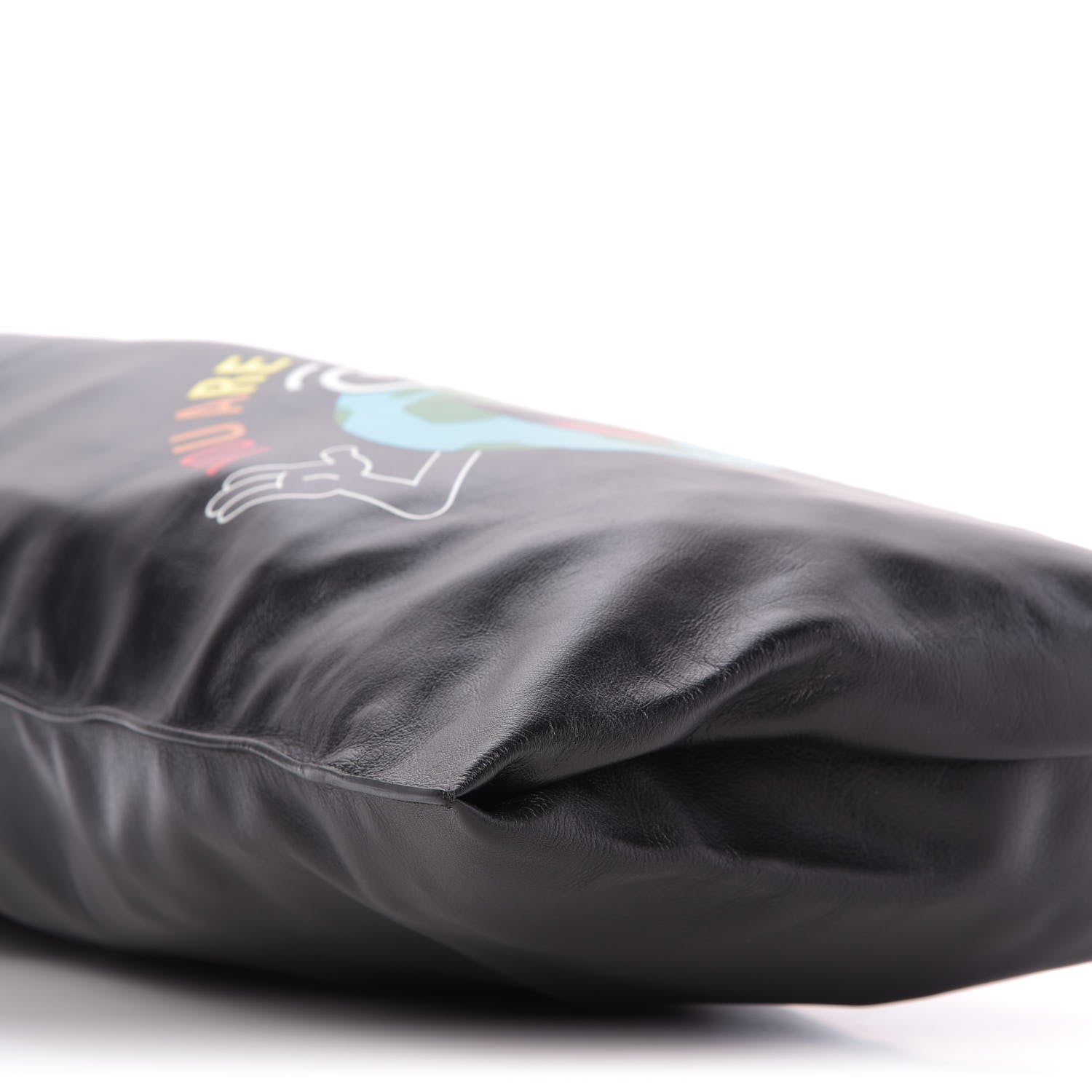 Balenciaga Calfskin Printed You Are The World Plastic Bag Shopper S Black 6 of 8