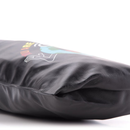 Balenciaga Calfskin Printed You Are The World Plastic Bag Shopper S Black 6 of 8