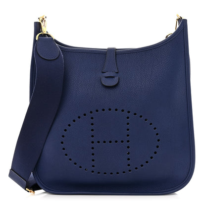 Hermes Taurillon Maurice Evelyne III PM Bleu Saphir 1 of 10
