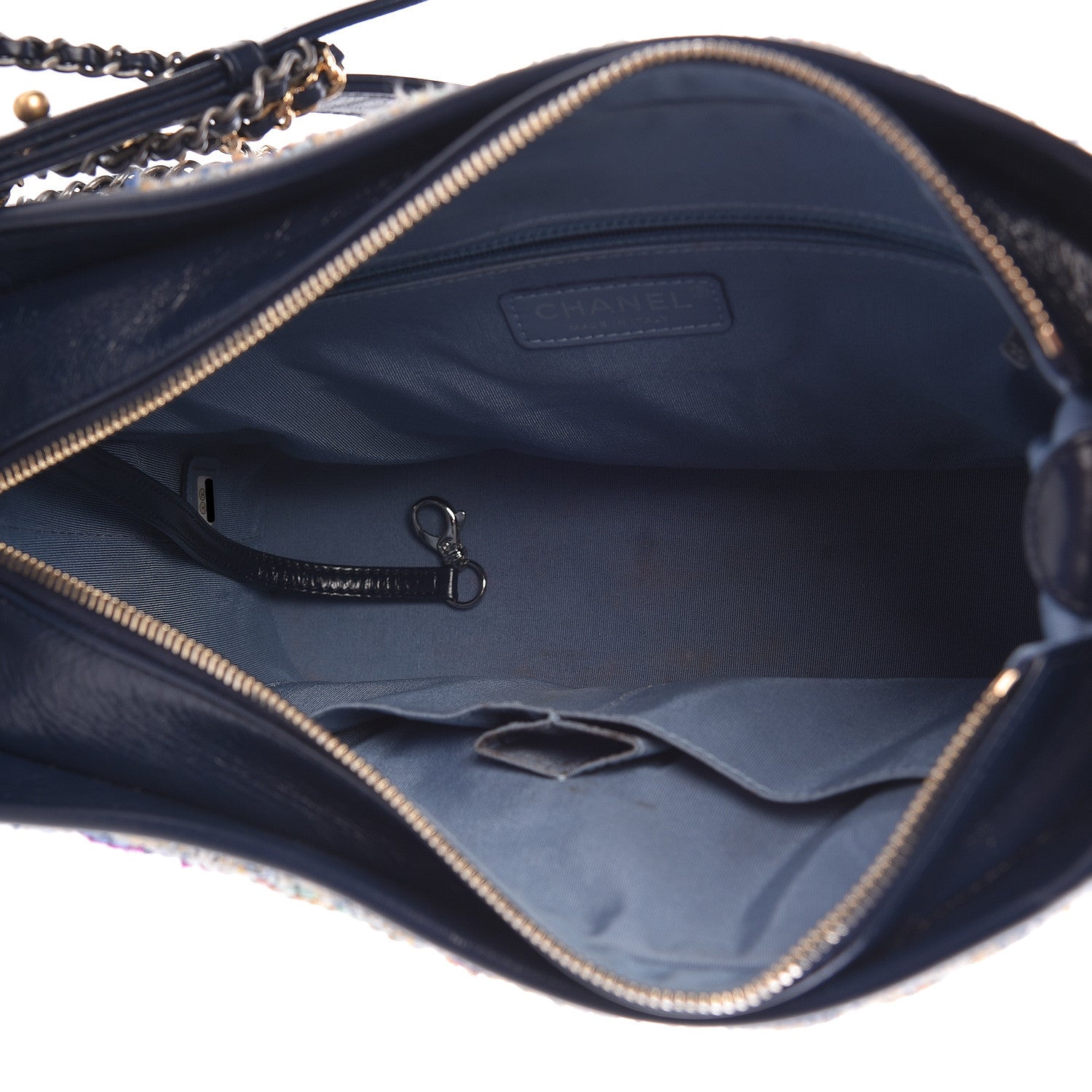 Chanel Tweed Calfskin Medium Gabrielle Hobo Blue 5 of 13
