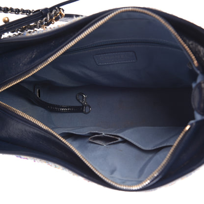 Chanel Tweed Calfskin Medium Gabrielle Hobo Blue 5 of 13
