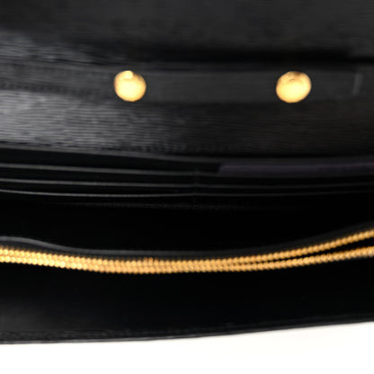 Prada Vitello Move Metal Oro Chain Wallet Black 5 of 10