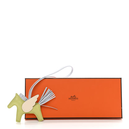 Hermes Milo Lambskin Grigri Rodeo Pegase Horse Bag Charm MM Jaune Bourgeon Bleu Brume Nata 5 of 5