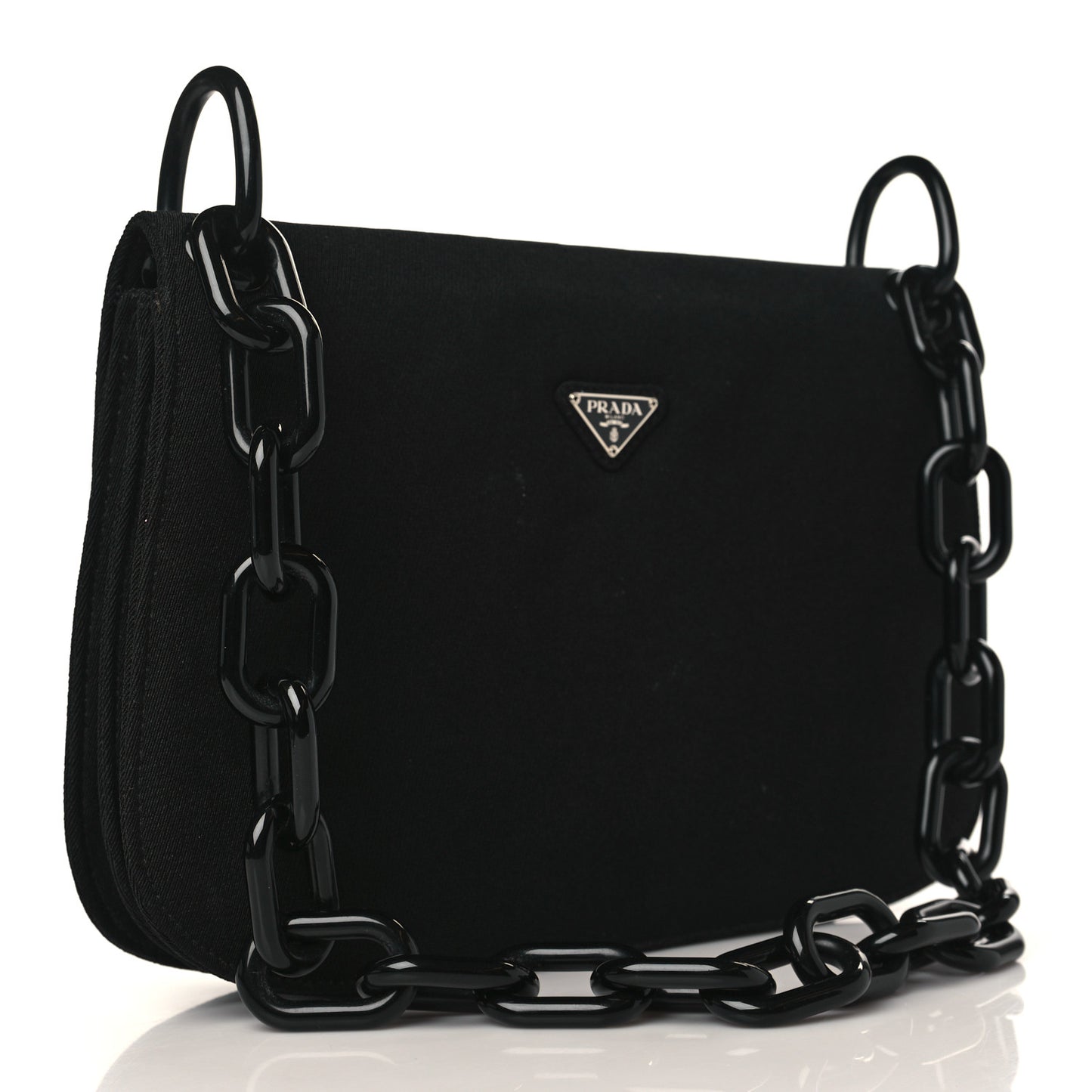 Tessuto Nylon Swing Chain Shoulder Bag Black