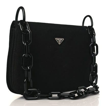 Prada Tessuto Nylon Swing Chain Shoulder Bag Black 2 of 9