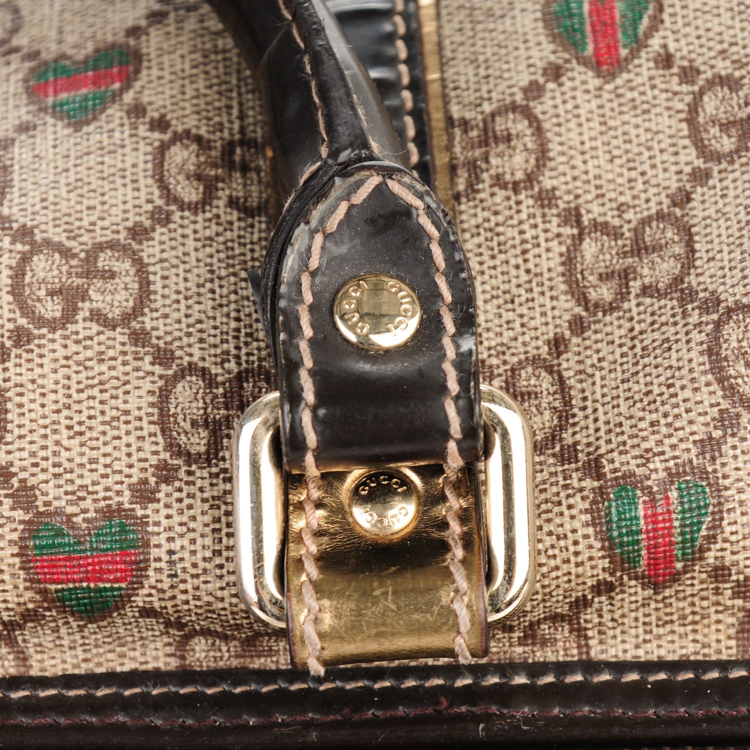 Gucci GG Plus Monogram Hearts Medium Joy Boston Dark Brown 16 of 17