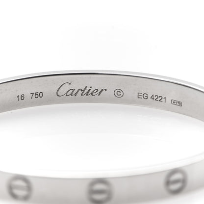 Cartier 18K White Gold LOVE Bracelet 16 4 of 4
