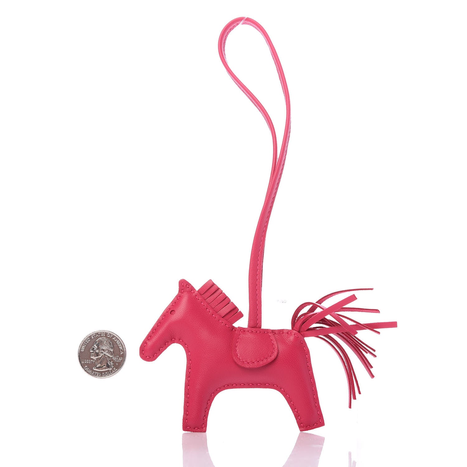 Hermes Milo Lambskin Grigri Rodeo Horse Bag Charm PM Rose Mexico 2 of 4