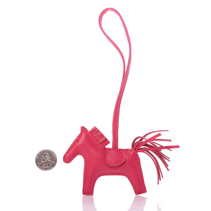 Hermes Milo Lambskin Grigri Rodeo Horse Bag Charm PM Rose Mexico 2 of 4