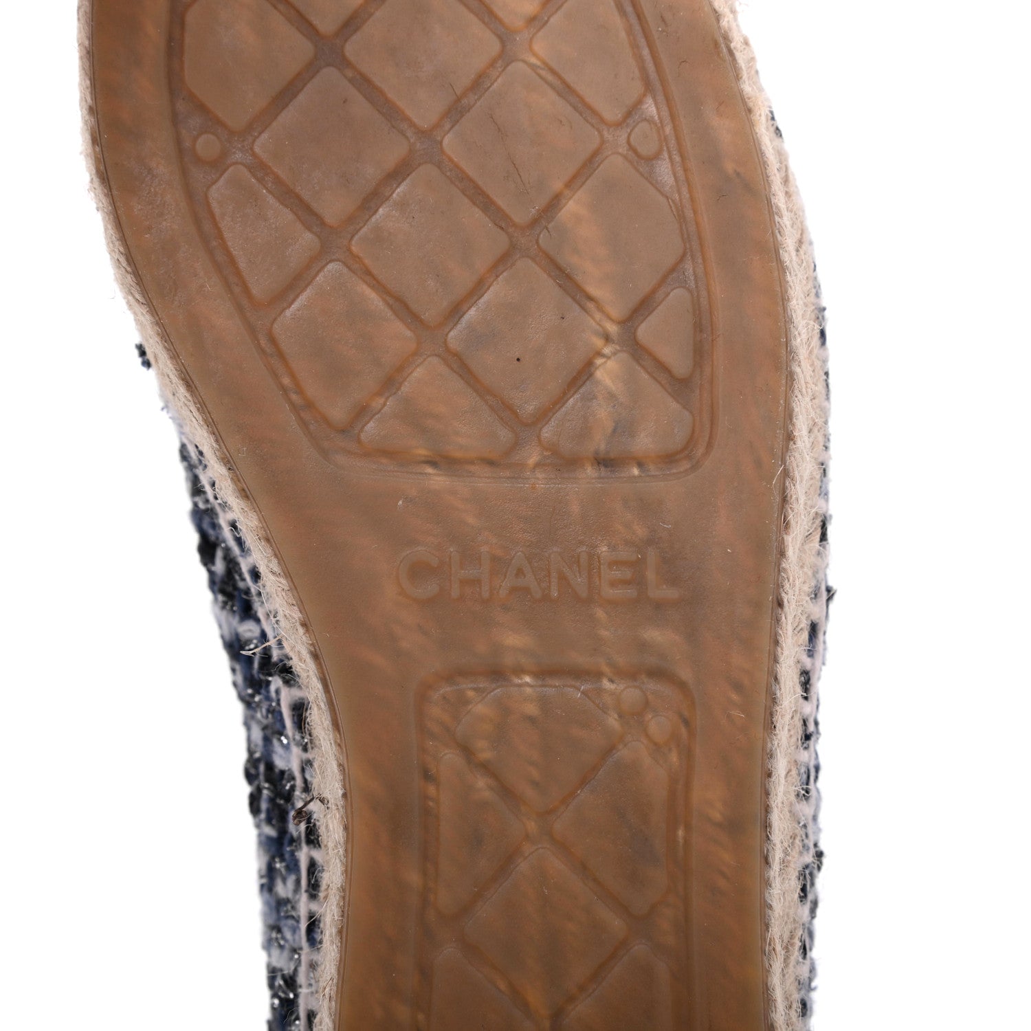 Chanel Metallic Tweed Lambskin CC Espadrilles 39 Blue Black Silver 7 of 12