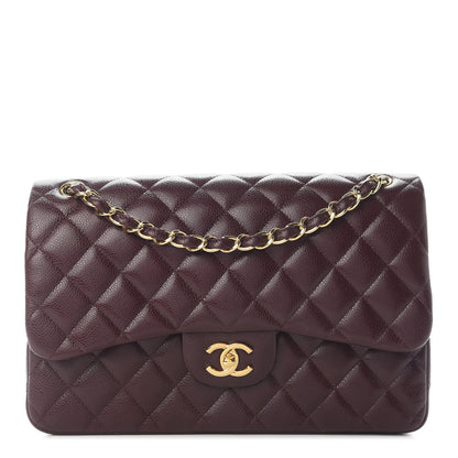 Chanel Caviar Quilted Jumbo Double Flap Burgundy 1 of 10