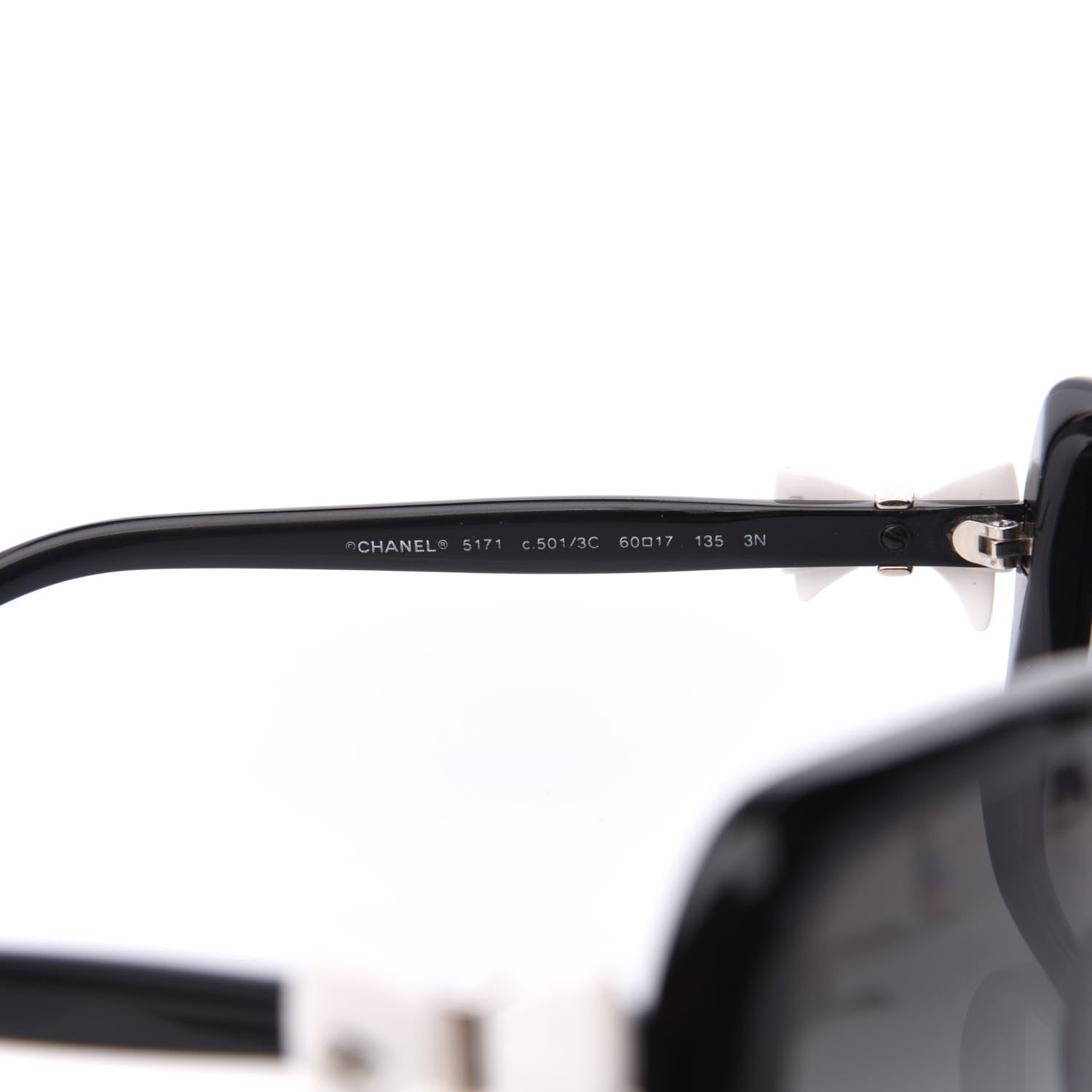 Chanel CC Bow Sunglasses 5171 Black White 5 of 8
