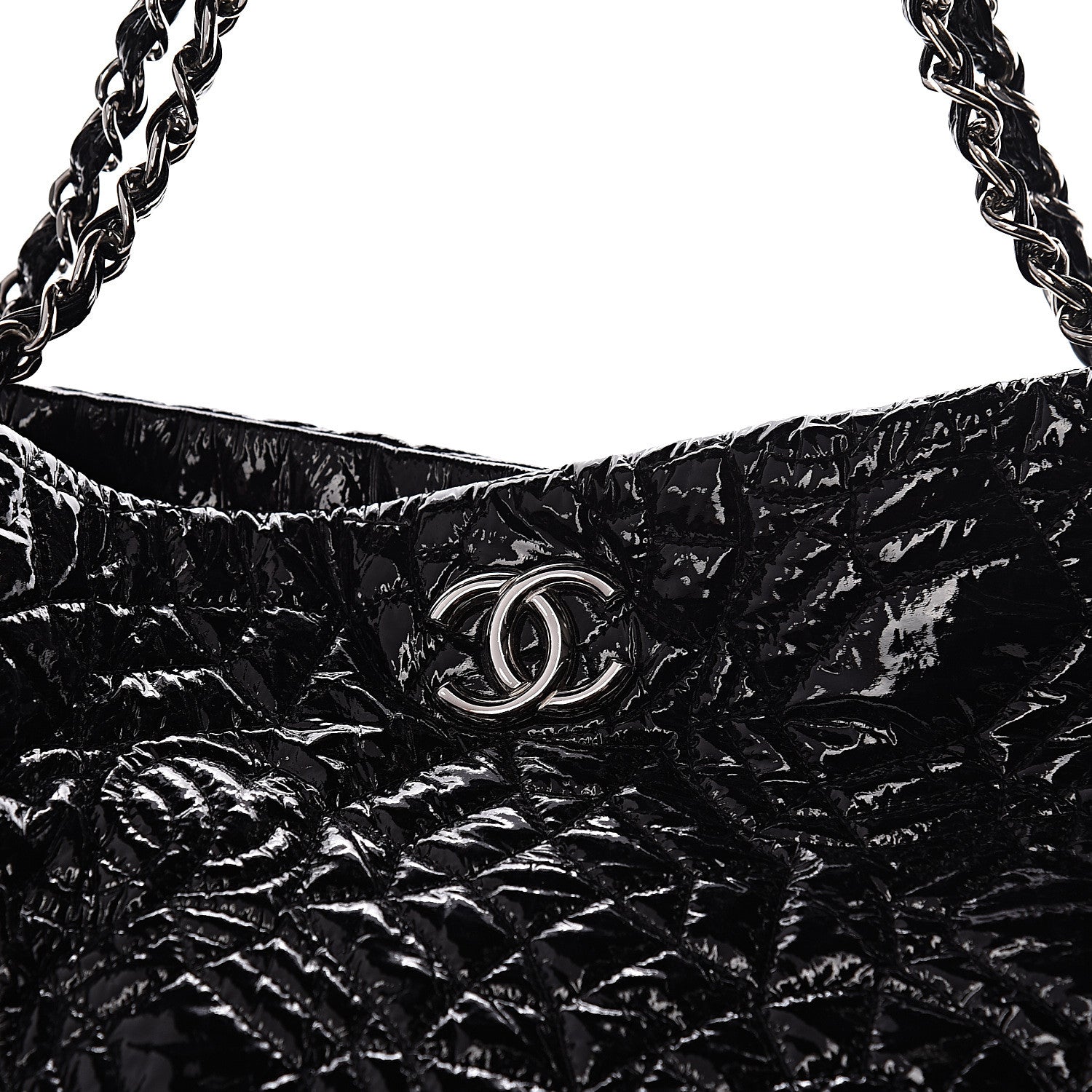 Chanel Vinyl Graphic Edge Tote Black 9 of 12
