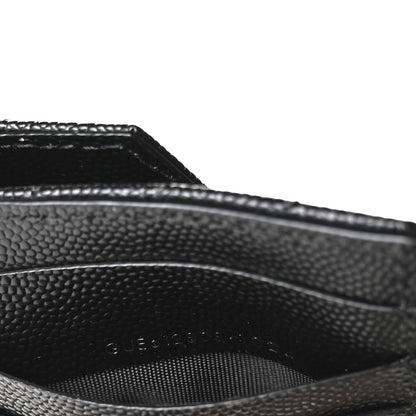 Saint Laurent Grain De Poudre Matelasse Chevron Monogram Compact Wallet Black 7 of 8