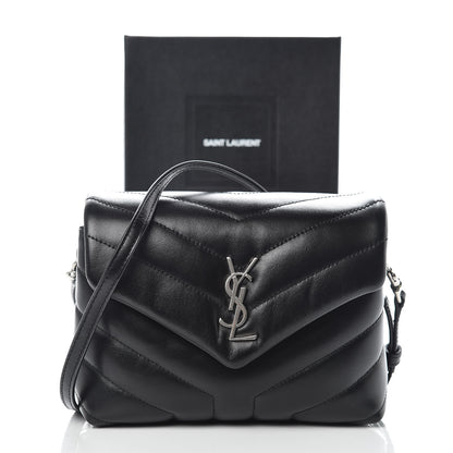 Saint Laurent Calfskin Y Quilted Monogram Toy Loulou Crossbody Bag Black 10 of 10