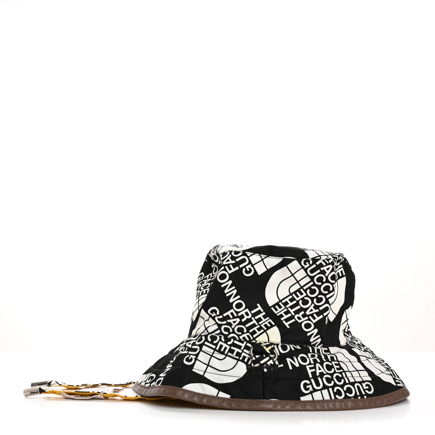 X THE NORTH FACE Nylon Reversible Self-Tie Bucket Hat M Black Yellow