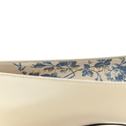 Gucci Malaga Kid GG Victoire 95mm Loafer Pumps 38 Vintage White 10 of 11