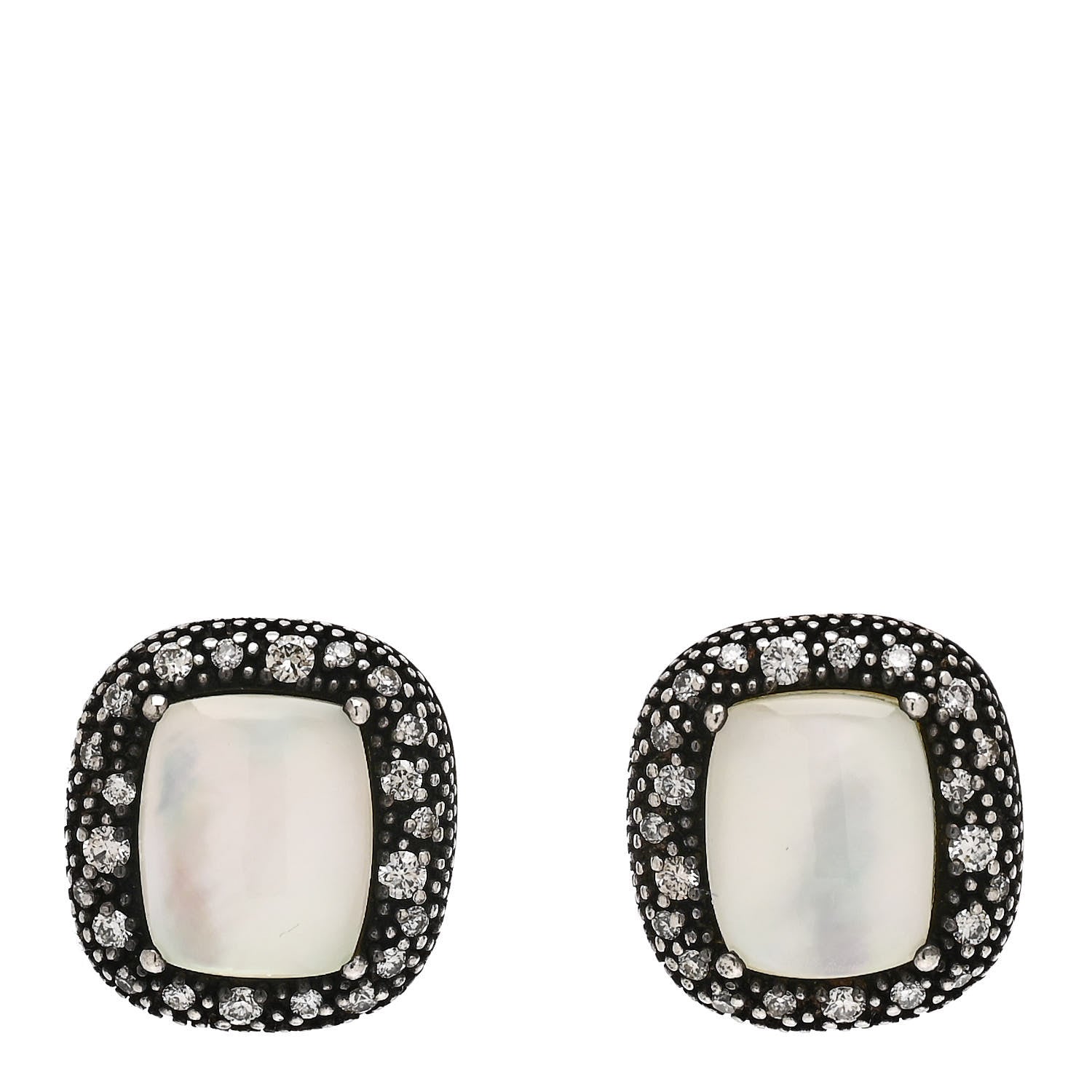 David Yurman Sterling Silver Diamond Moon Quartz Midnight Melange Earrings 1 of 5