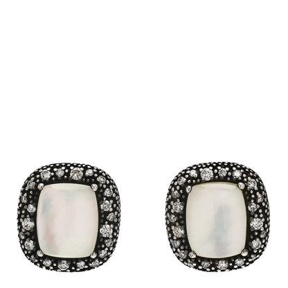 David Yurman Sterling Silver Diamond Moon Quartz Midnight Melange Earrings 1 of 5