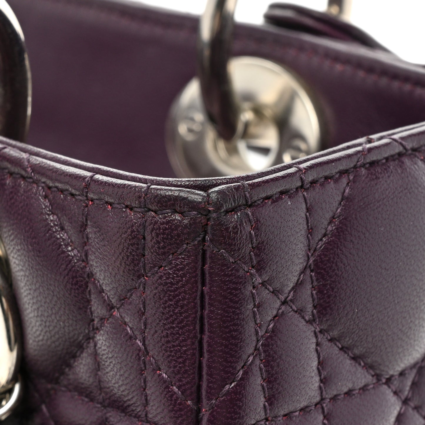 Lambskin Cannage Medium Lady Dior Purple