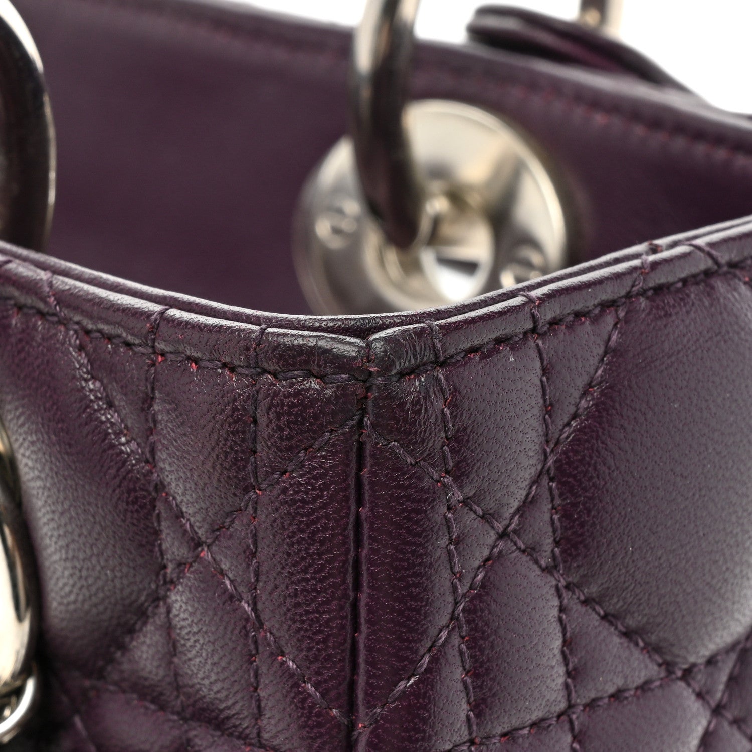 Christian Dior Lambskin Cannage Medium Lady Dior Purple 16 of 18