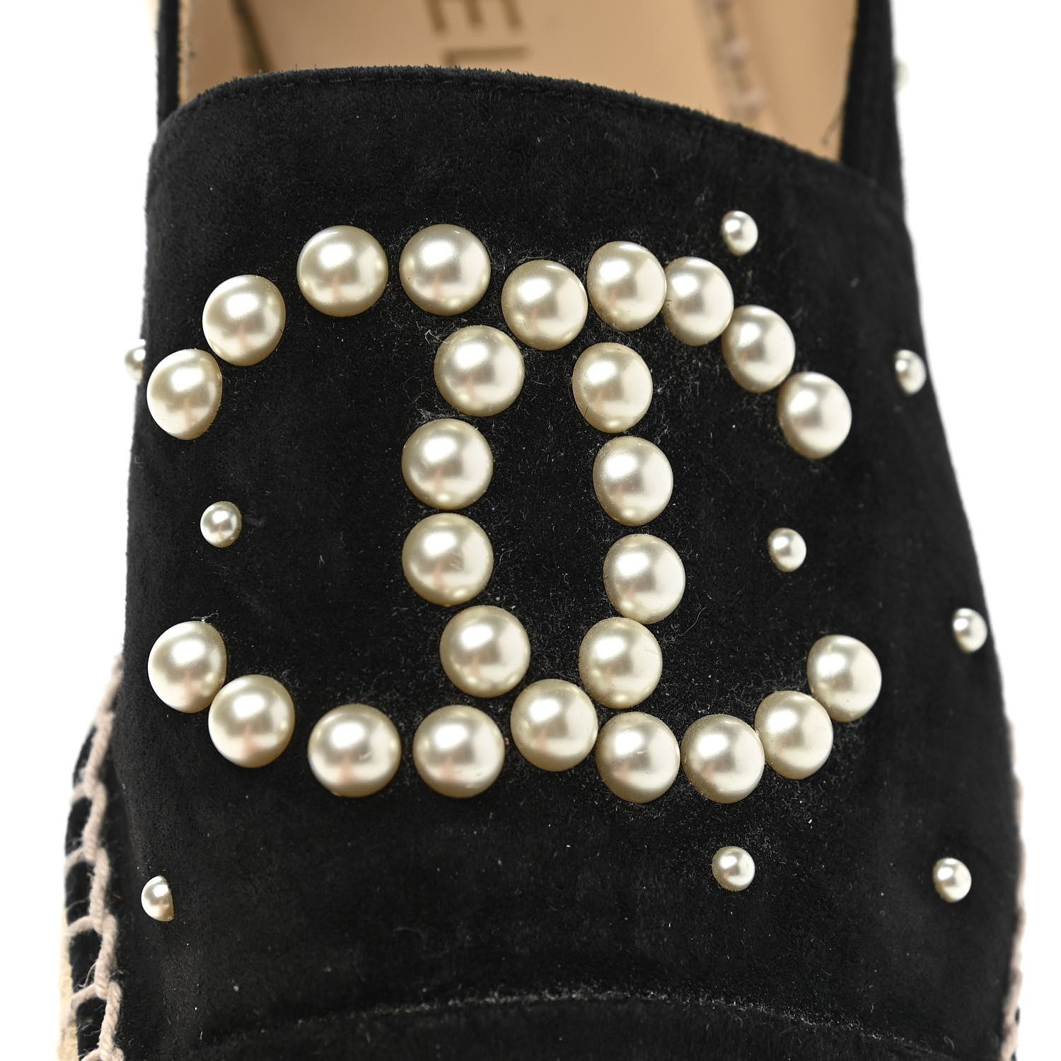 Chanel Suede Pearl CC Espadrilles 39 Black 10 of 11