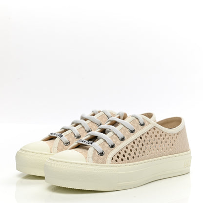 Christian Dior Resille Embroidered Walk'N'Dior Low Top Sneakers 35.5 Beige 3 of 9